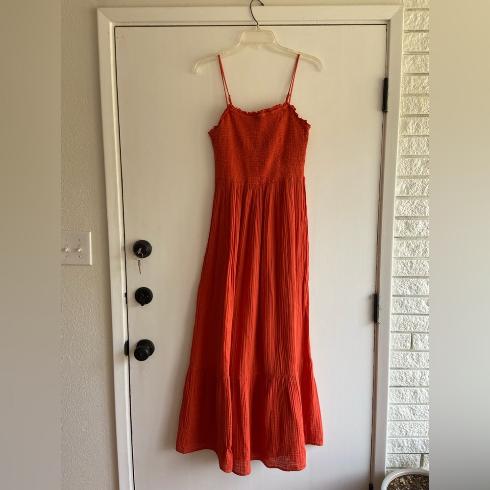 Elegant Orange Maxi Dress